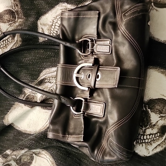 VINTAGE COACH Black Satchel - Picture 3 of 17